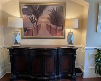 Buffet, contemporary lamps