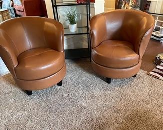 Barrel Chairs and Etagere