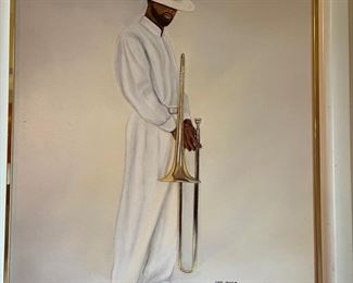 "Jazz Man Trombone" Oil on Canvas by June Marie