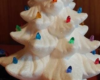 Vintage ceramic lighted Christmas tree