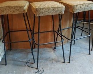 Vintage upholstered bar stools