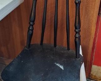 Black turned wood chair