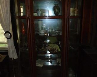 china cabinet (curved glass oak)