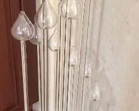 MCM Glass Rod Oil Candelabra On Lucite Base – 