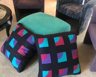 Milo Baughman for Thayer Coggin Accent Chairs (3) and Footstool 