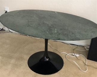 Ero Saarinen for Knoll Oval Coffee Table w/ Verdi Alpi Marble Top