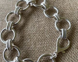 Sterling Silver Milor Italy Large Link Bracelet
