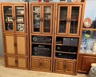 Mid Century 3 Section Wall Unit/Stereo Cabinets