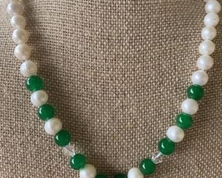 Freshwater Pearl and Jade Necklace
