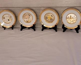 (4) The Japanese Floral Calendar Chokin Plates - Four of 12