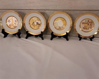 (4) The Japanese Floral Calendar Chokin Plates. Four of 12