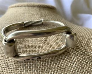 Sterling Silver Designer Uno de 50 Hinged