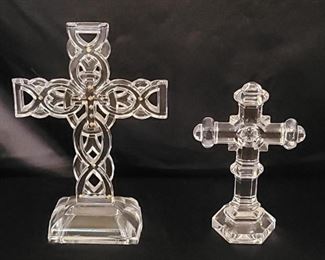 (2) Lead Crystal Crosses, Germany