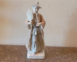Vintage Japanese Porcelain Figurine Man with Fan