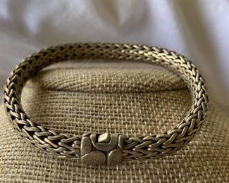 Sterling Silver Thick Braided Chain Bracelet