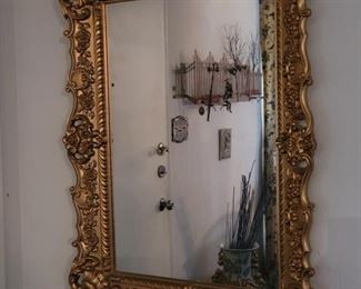 Mid Century Gilt Gold Rococo Style Mirror