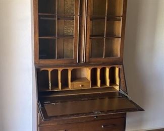 Antique Secretary Desk with Display Hutch