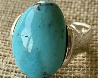Barse Sterling Silver and Turquoise Ring Size 8