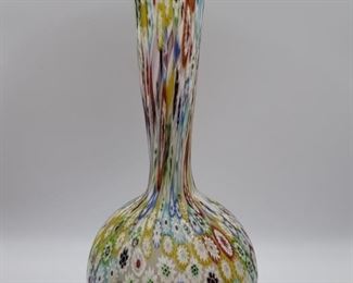 Vintage Murano Millefiori Vase is 8in Tall