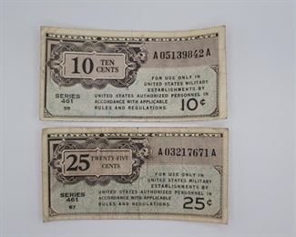 (2) US Military Payment Certificates