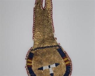 Beaded North American Indian Hide Purse/Pouch