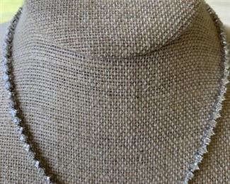 Sterling Silver Tennis-Bracelet-Style White Stone