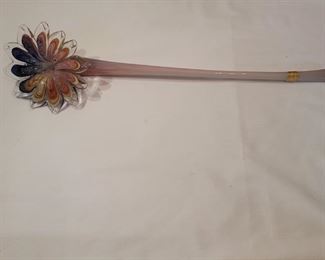 Murano Art Glass Flowers, Italy, with Stamp