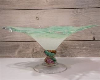 Lovely Murano Style Art Glass Compote