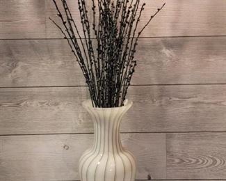 Hand Blown Glass Vase with Birch Branch Twigs