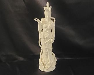 White Japanese Porcelain Bisque Figurine