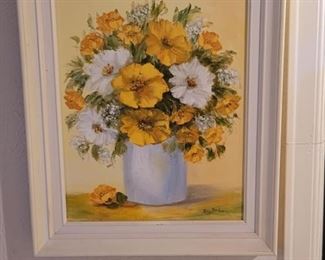 Floral Oil on Canvas Painting by Mary Henderson