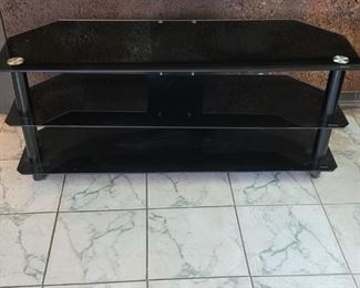 3 Shelf Tempered Glass TV Stand Up To 50in TV