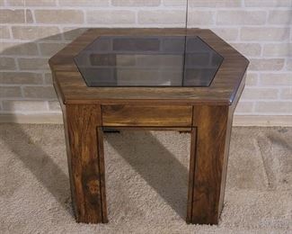 6 Sided End Table with Glass Insert, 2 of 2