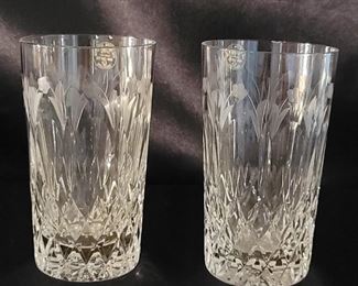 (2) Vintage Crystal Iced Tea Glasses, Yugoslavia