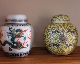 (2) Ginger Jars-1 Made in Taiwan & 1 Made in China