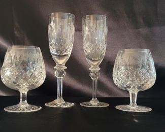 (4) Vintage Crystal Stems, 2 Champagne & 2 Brandy