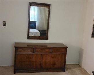 Wooden Dresser & Matching Mirror