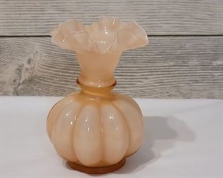 Vintage Fenton Rosaline Melon Vase