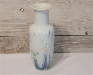 Vintage Asian Porcelain Vase w Muted Floral Design