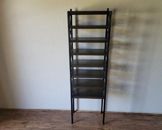 8 Shelf Metal Etagere with Scroll Design on Sides