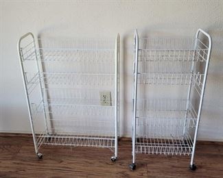 (2) Rolling Wire Shelving Units