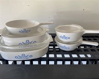 Vintage Blue Cornflower Corning Ware Dishes