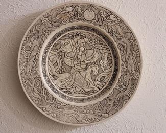 Plaster Round Wall Decor, Unicorn