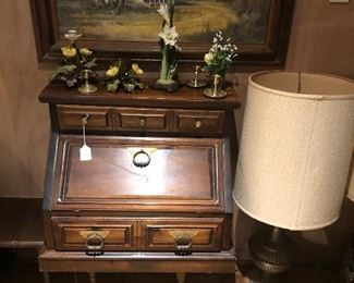 Small table with movable desk on top 