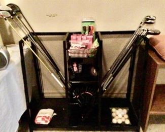Golf Bag and Golf Club Storage Rack