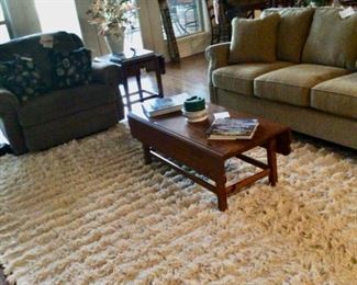 Cream Area Rug 100% Wool