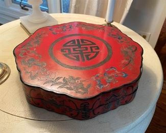 Large Chinese Red Lacquer Box