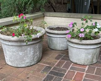 A Large Selection of Concrete Garden Planters / Flower Pots 