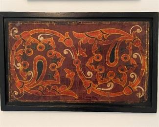 Painted Panel Folk Art Wall Hanging