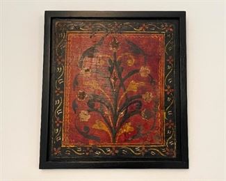 Painted Panel Folk Art Wall Hanging